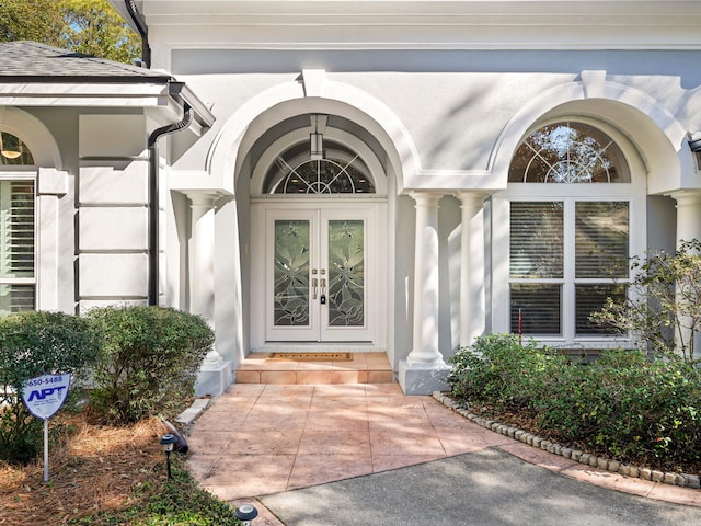 entrance to property with french doors