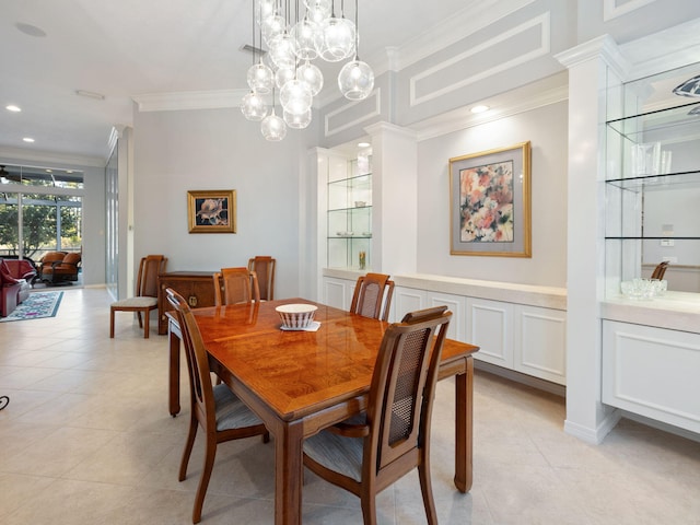 dining room featuring ornamental molding