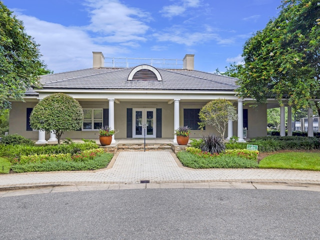 view of front of home with french doors