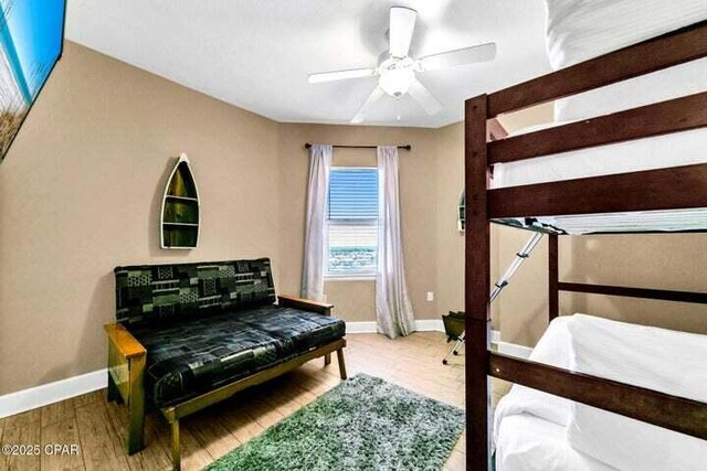 14825 Front Beach Rd Unit 2001, Panama City Beach, FL 32413 - bedroom featuring ceiling fan and hardwood / wood-style floors