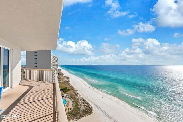14825 Front Beach Rd Unit 2001, Panama City Beach, FL 32413 - balcony featuring a water view and a view of the beach