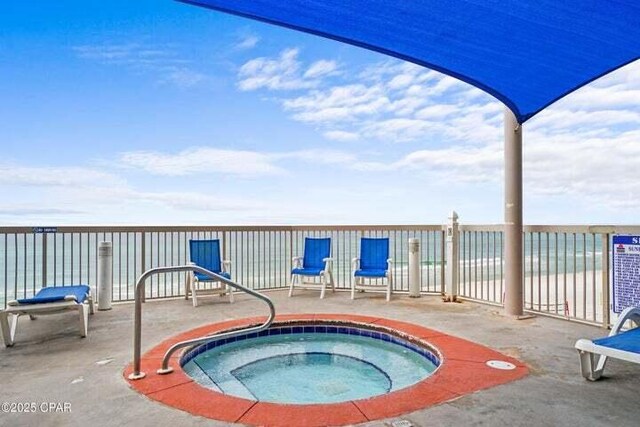 14825 Front Beach Rd Unit 2001, Panama City Beach, FL 32413 - view of pool with a water view and a hot tub