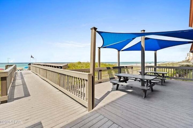 14825 Front Beach Rd Unit 2001, Panama City Beach, FL 32413 - exterior space featuring a view of the beach and a deck with water view