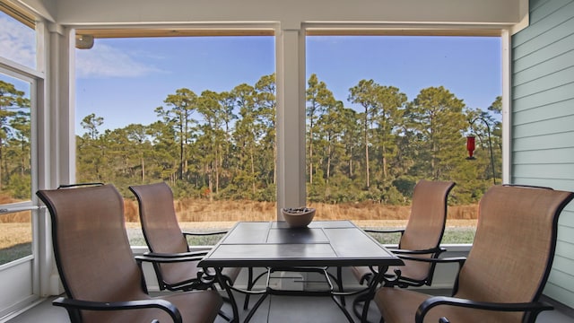 sunroom / solarium featuring a healthy amount of sunlight