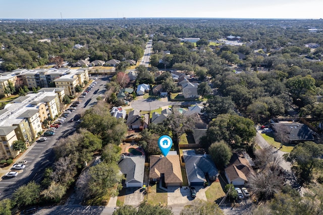 aerial view featuring a residential view