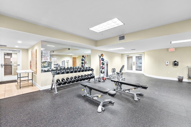 view of workout area