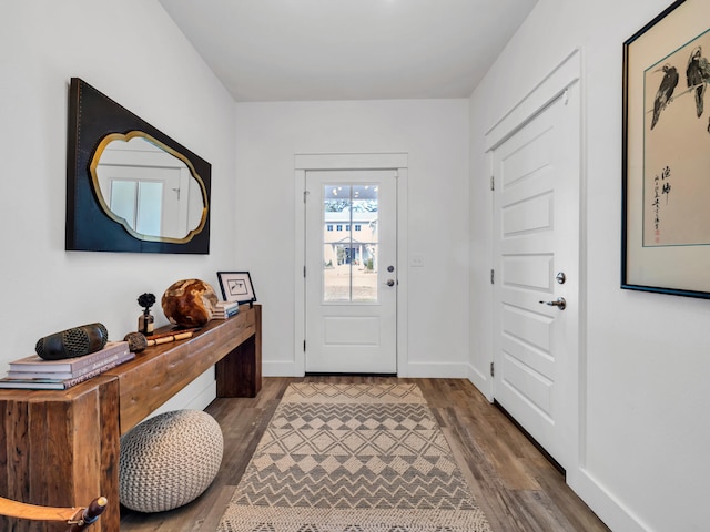 foyer featuring hardwood / wood-style floors