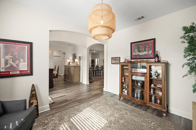 interior space featuring dark hardwood / wood-style floors