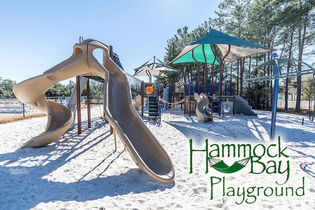 view of snow covered playground