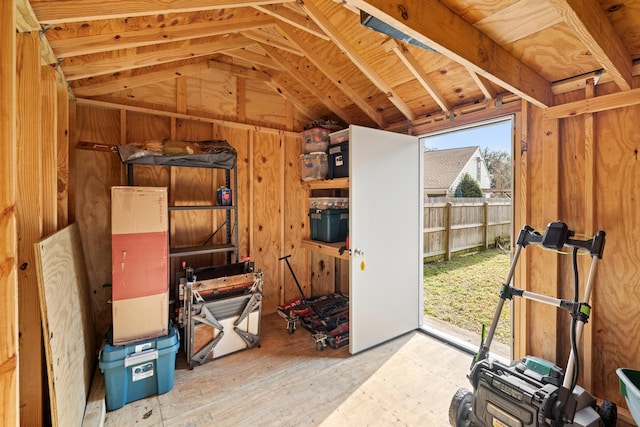 view of storage area