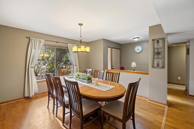 dining space featuring light hardwood / wood-style flooring