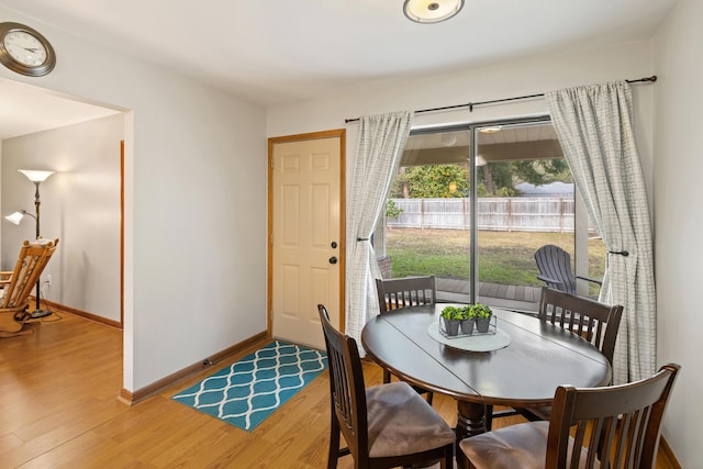 dining room with wood-type flooring