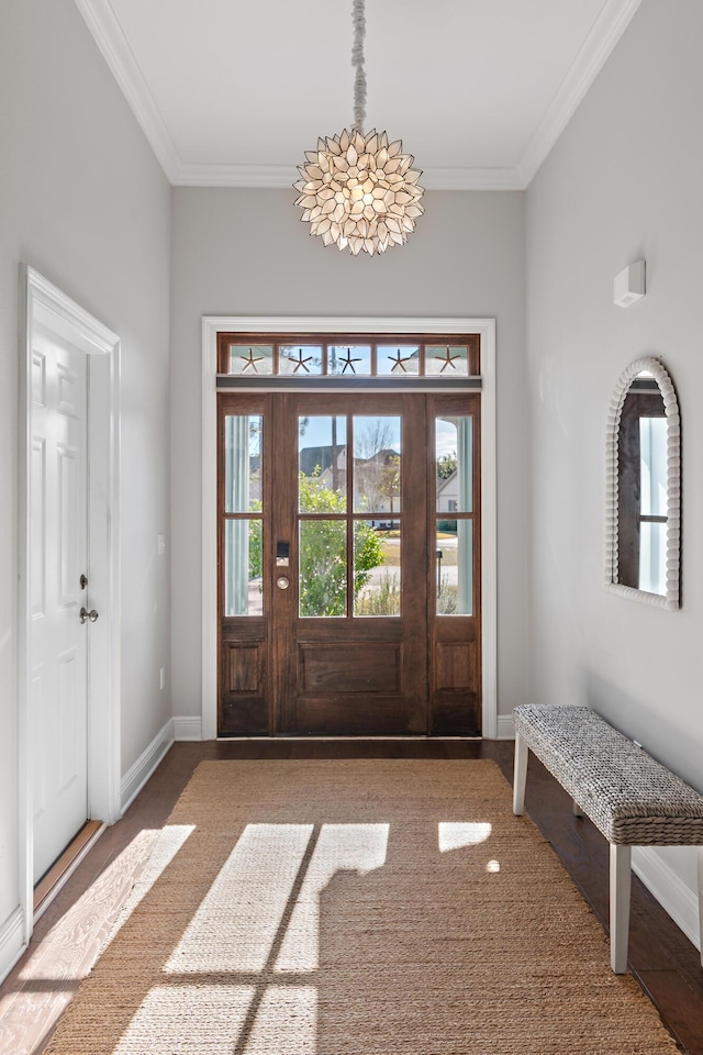 foyer entrance with ornamental molding