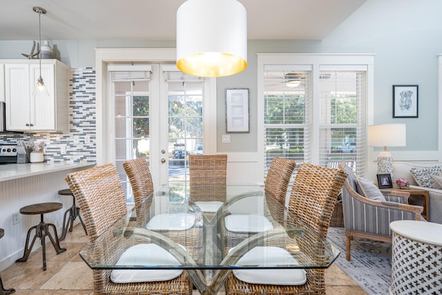 dining room with french doors