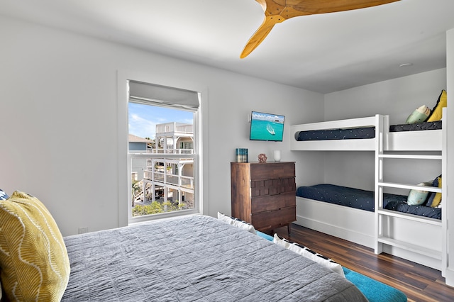 bedroom featuring dark hardwood / wood-style floors