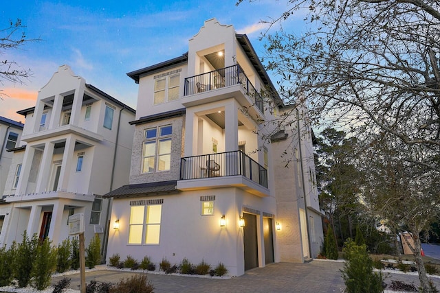 contemporary house featuring a garage