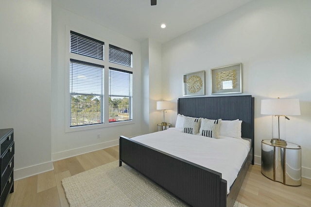 bedroom featuring light wood-type flooring