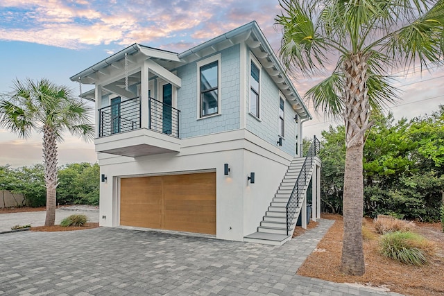 view of front of house with a garage