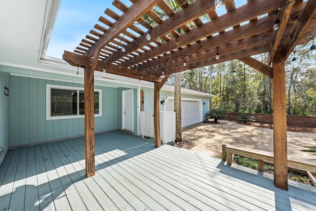 deck with a pergola