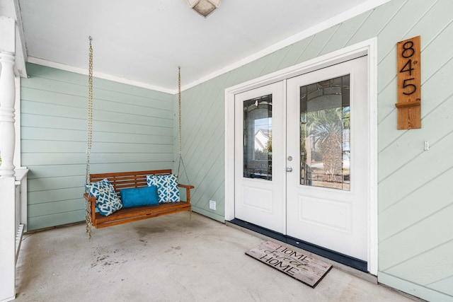 view of exterior entry with french doors