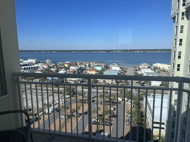 balcony with a water view