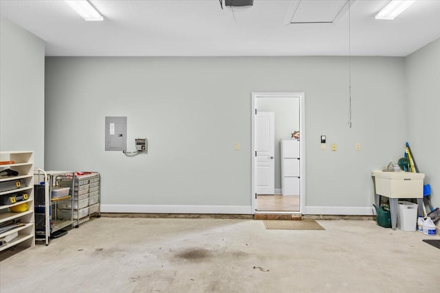 garage featuring electric panel