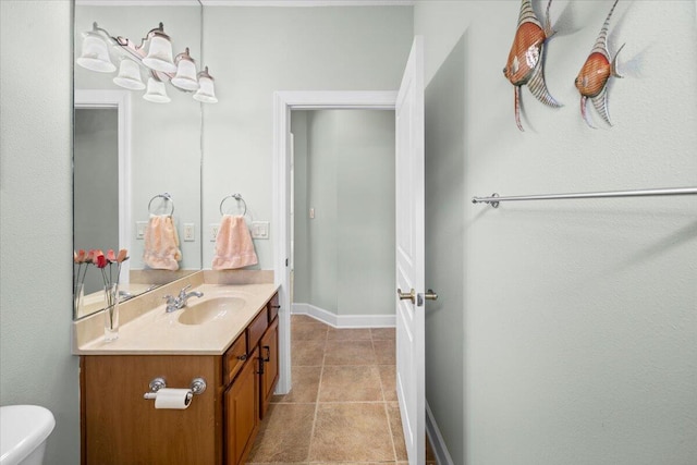 bathroom with toilet and vanity