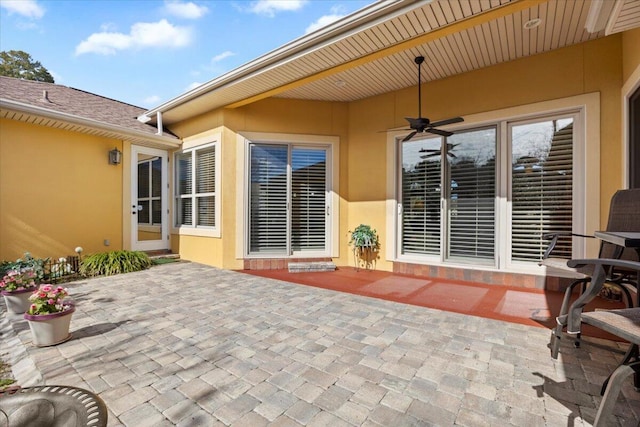 view of patio with ceiling fan