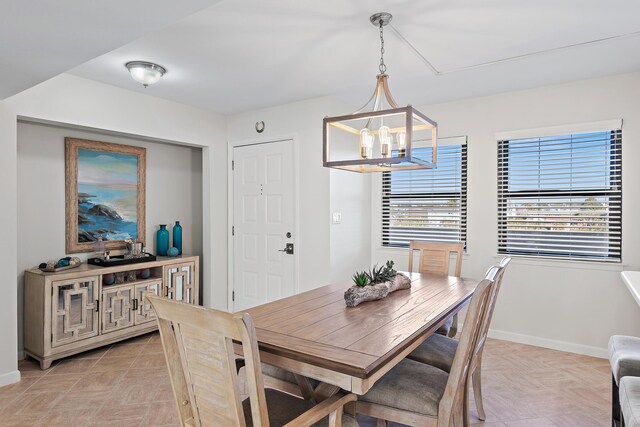 dining area with a chandelier