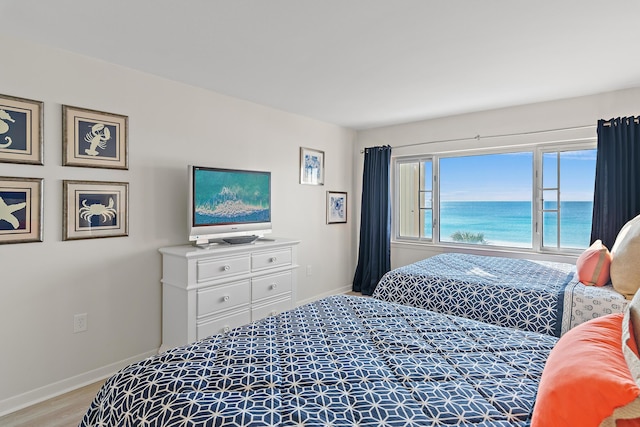 bedroom featuring light hardwood / wood-style flooring