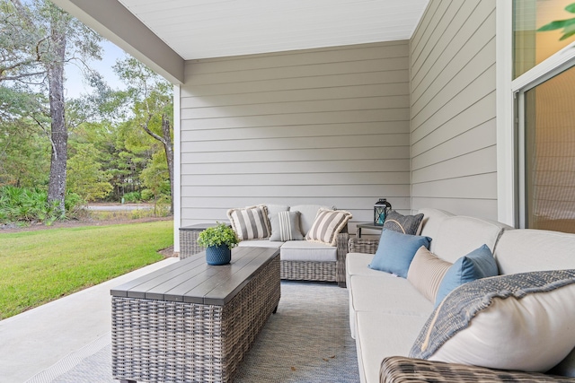 view of patio / terrace featuring an outdoor hangout area