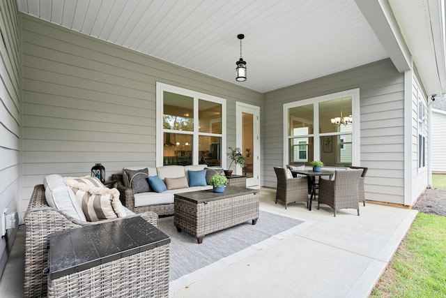 view of patio / terrace with an outdoor hangout area