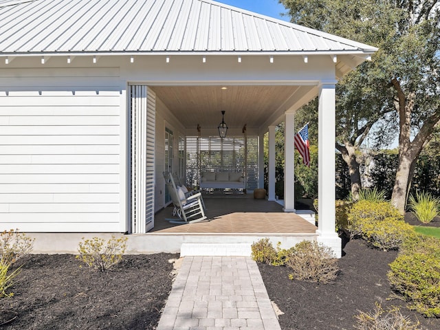 exterior space featuring covered porch