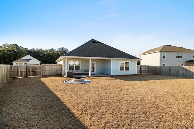 rear view of property with a patio