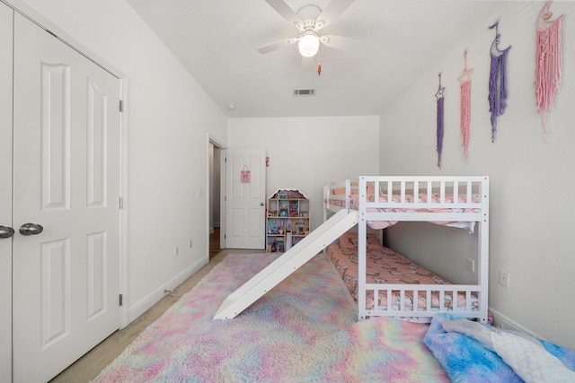 bedroom with ceiling fan