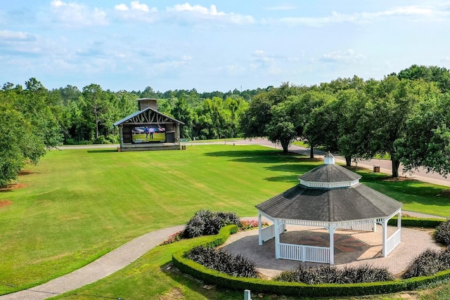 view of community with a gazebo