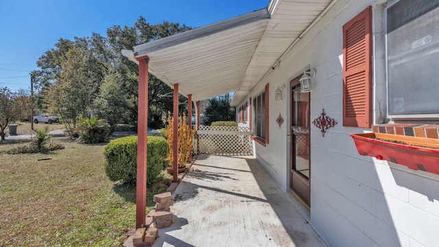 view of patio with a porch