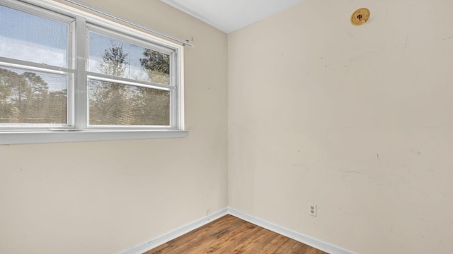 unfurnished room featuring wood-type flooring