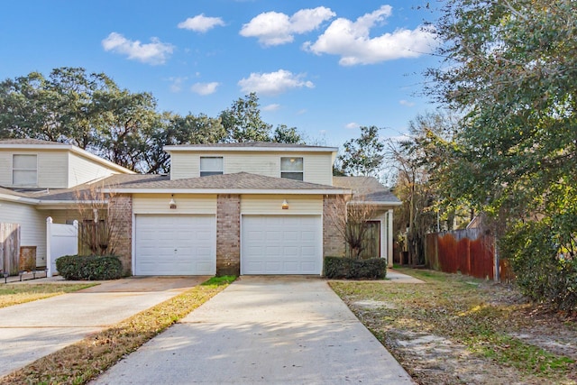 view of front property with a garage