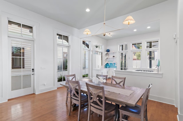 dining room featuring light wood-type flooring