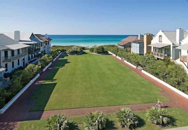 view of property's community with a water view