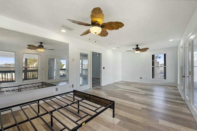 unfurnished living room with light hardwood / wood-style floors