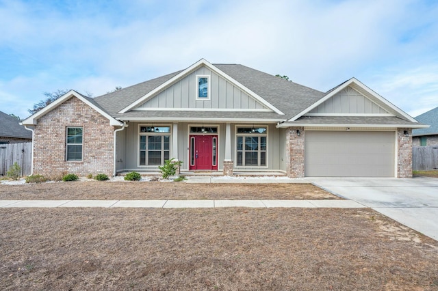 craftsman house with a garage