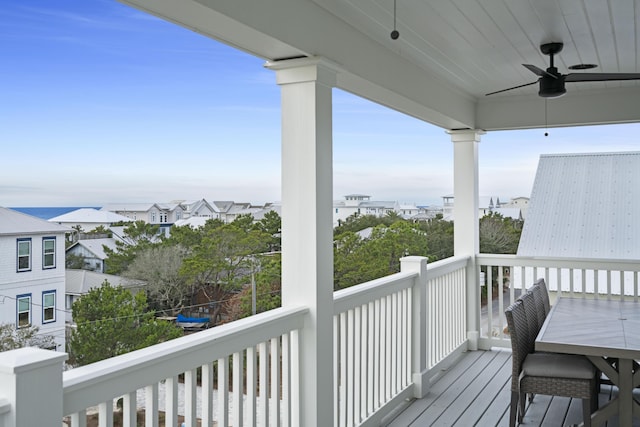 deck featuring ceiling fan