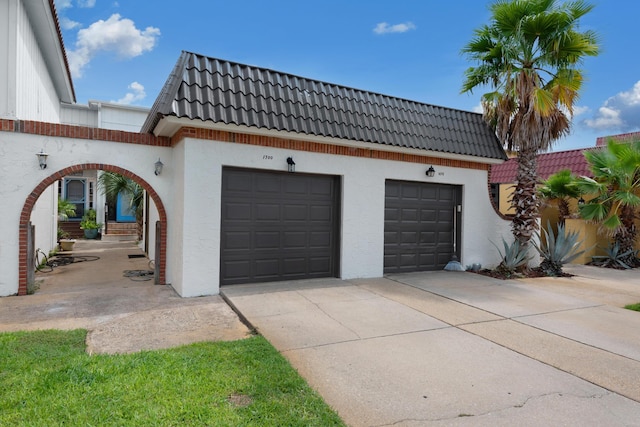 view of garage