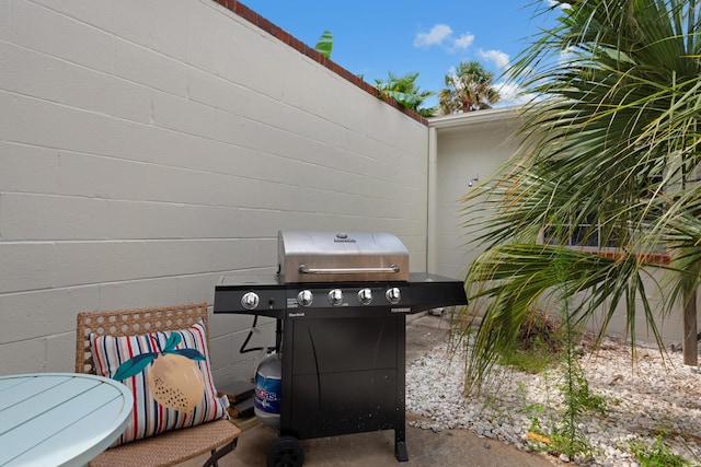 view of patio with a grill