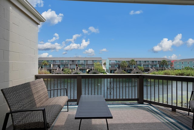 balcony with a water view