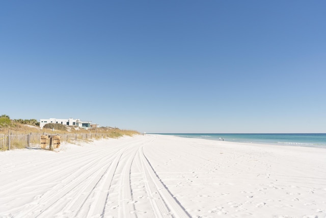 property view of water with a beach view