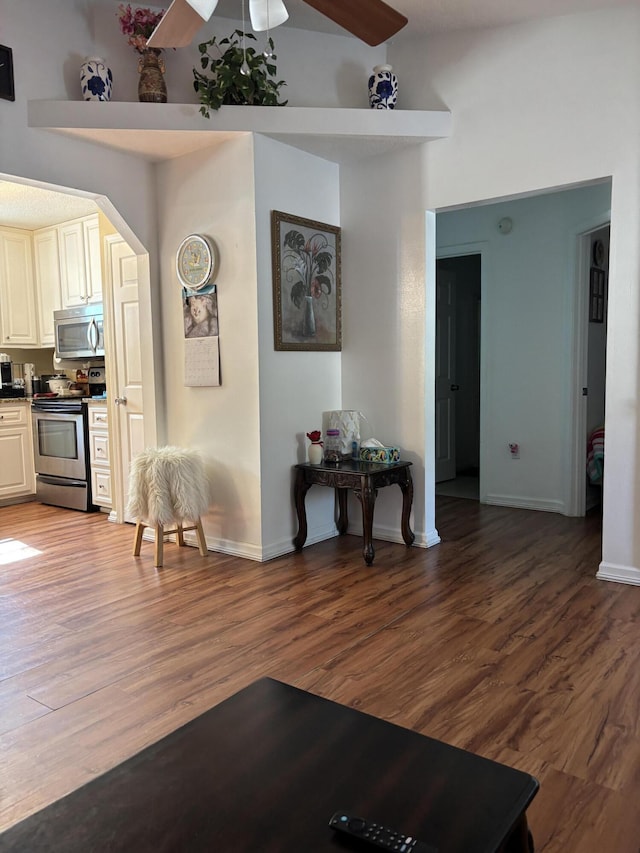 interior space with hardwood / wood-style flooring