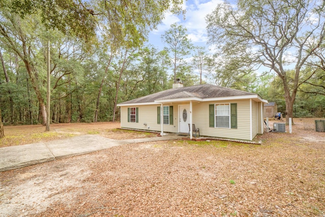 view of front of home with central AC unit